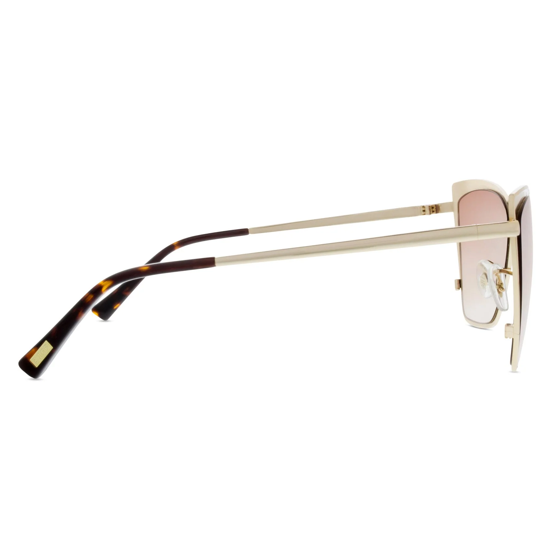 BECKY - GOLD + FLASH BROWN GRADIENT SUNGLASSES - Image 4