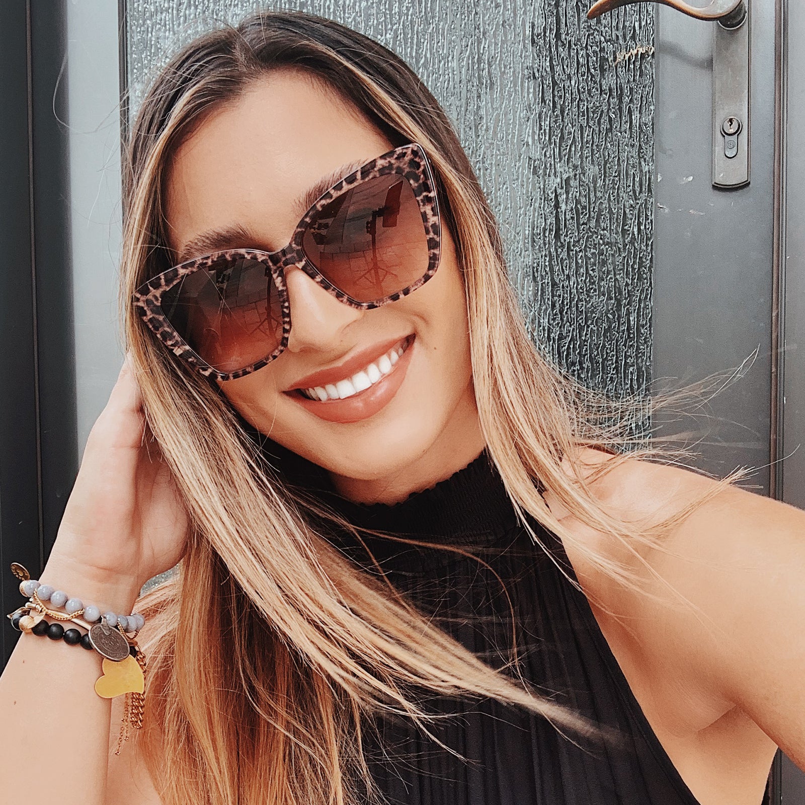 BECKY II - LEOPARD TORTOISE + BROWN GRADIENT SUNGLASSES - Image 7