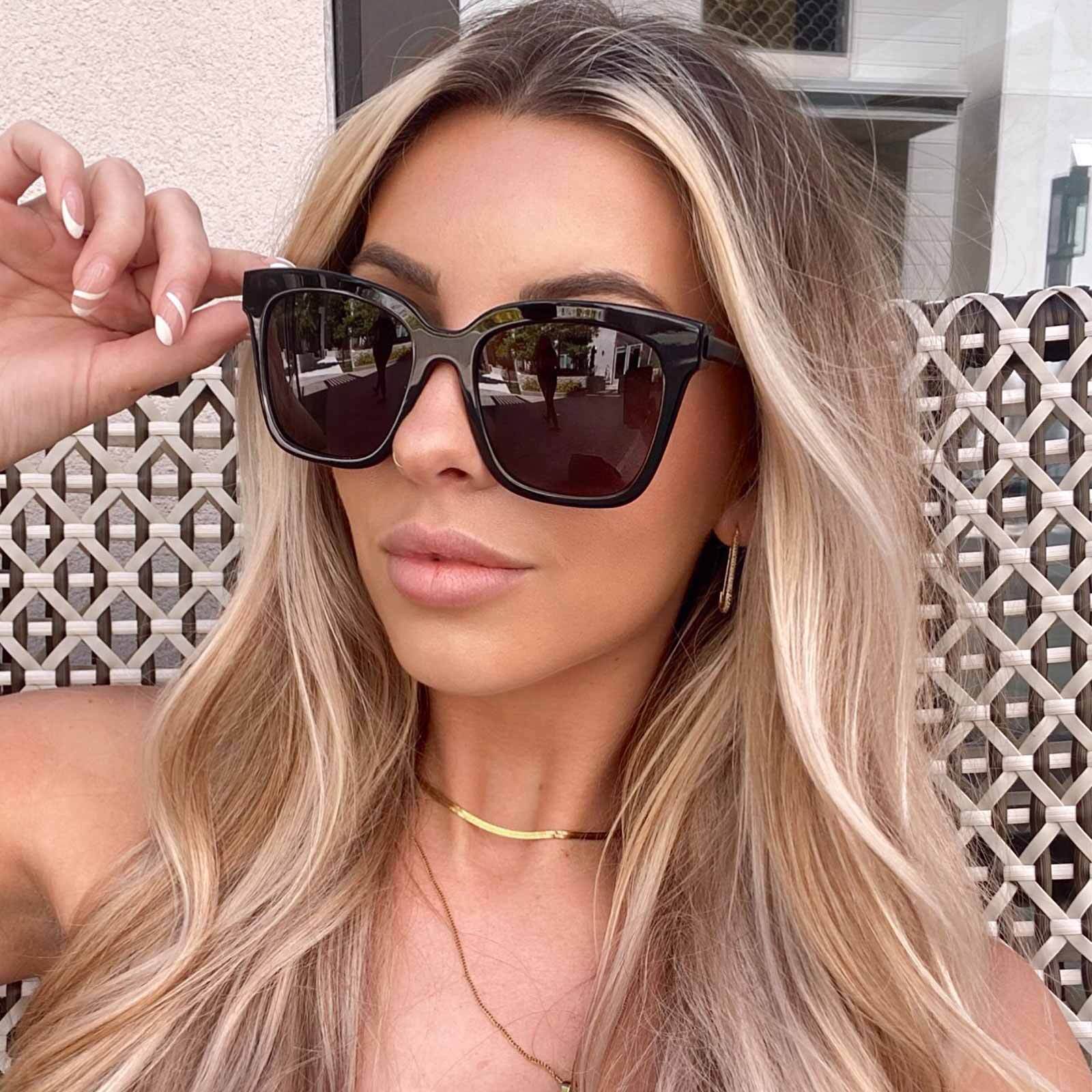 BELLA - BLACK + GREY + POLARIZED SUNGLASSES - Image 13