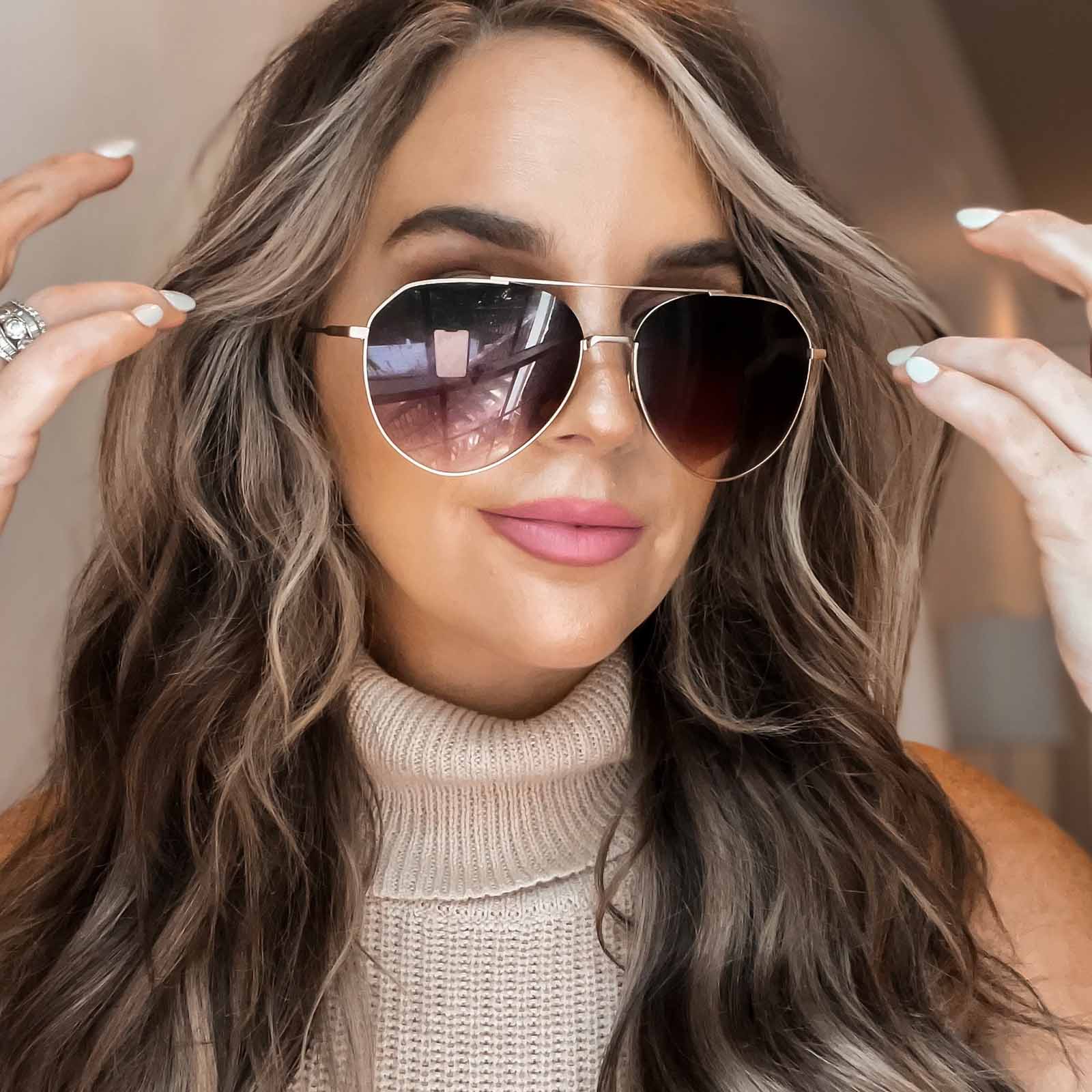 DASH - BRUSHED GOLD + COFFEE GRADIENT SUNGLASSES - Image 9