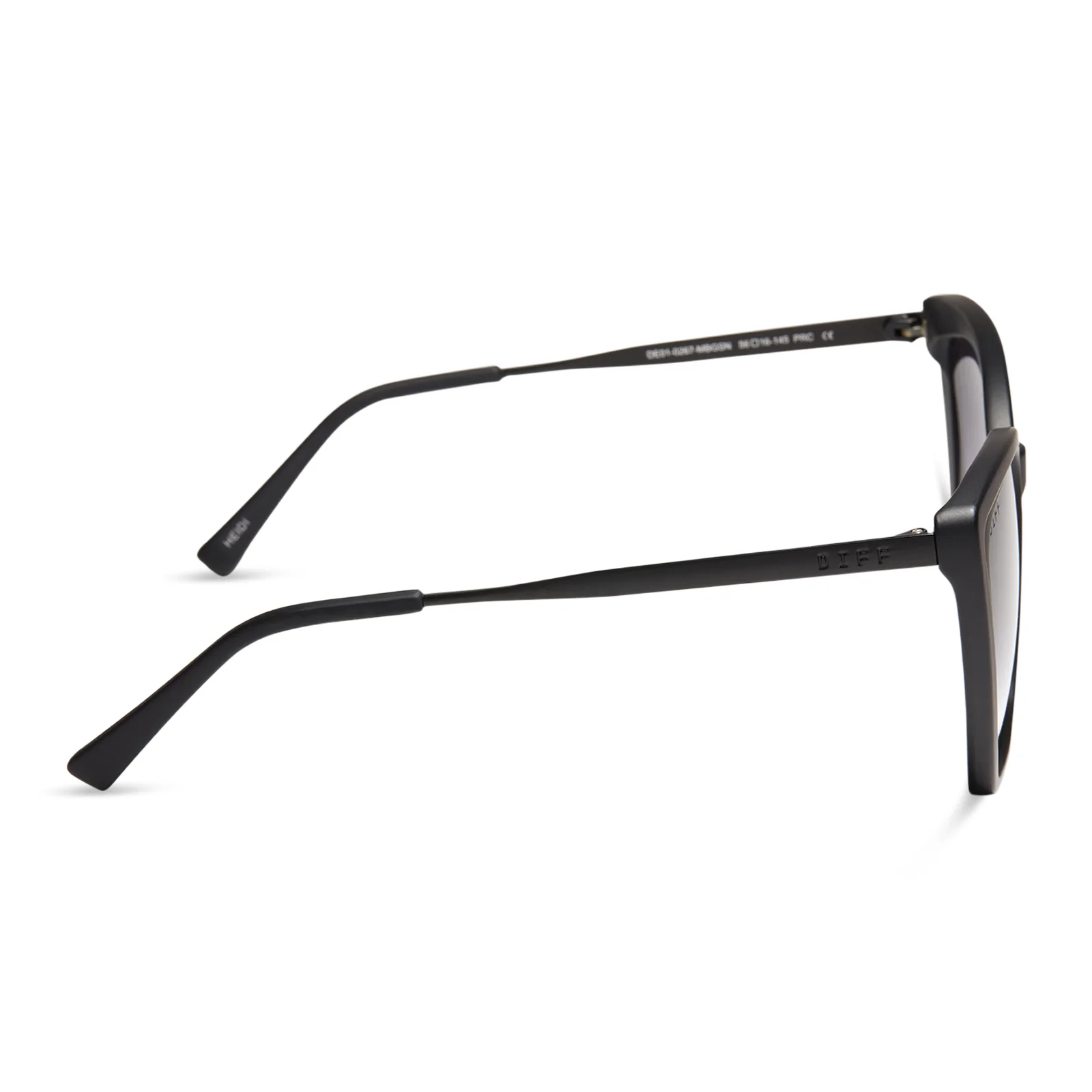 HEIDI - MATTE BLACK + GREY GRADIENT SHARP SUNGLASSES - Image 3