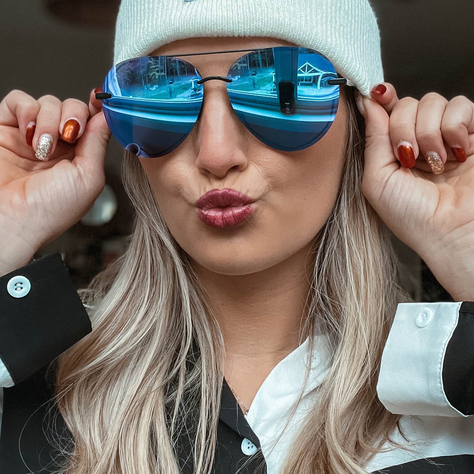 LENOX - MATTE BLACK + PURPLE MIRROR SUNGLASSES - Image 7